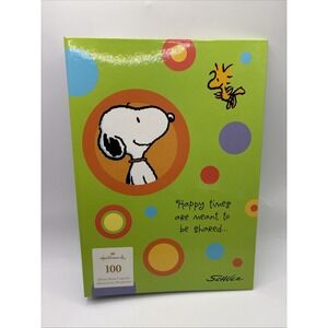 Vintage 90s Hallmark Snoopy & Woodstock Photo Album Schulz Lime Green NOS